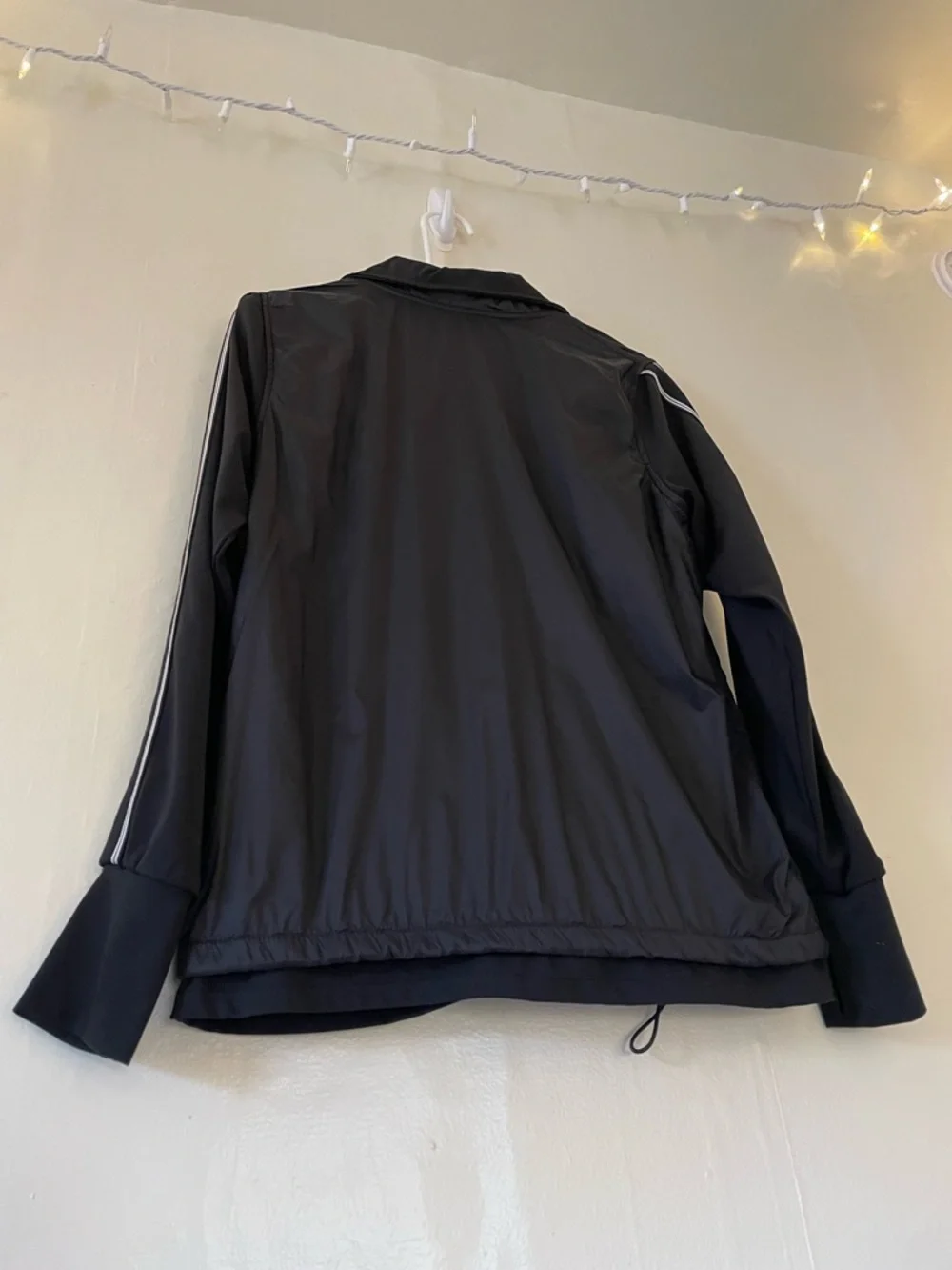Tangerine Activewear Classic Black Track Jacket White Yoga Comfort Thumbhole Y2K - Picture 4 of 15